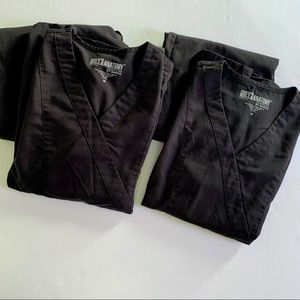 Set of 2 Grey’s Anatomy Black Scrub Tops and Pants